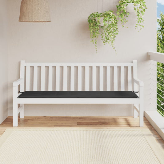 vidaXL Coussin de banc de jardin noir 180x50x3 cm tissu oxford