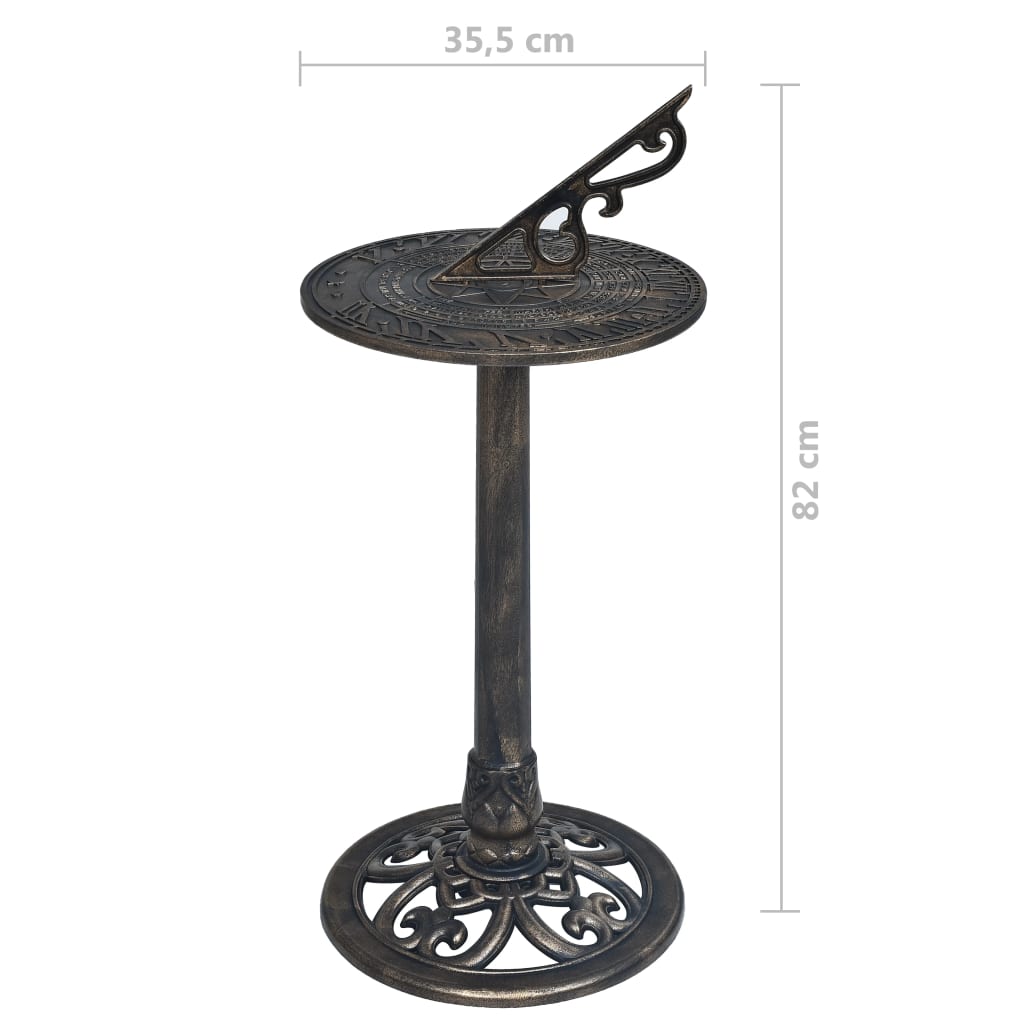 vidaXL Cadran solaire Bronze 35,5x82 cm Plastique