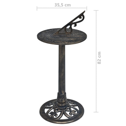 vidaXL Cadran solaire Bronze 35,5x82 cm Plastique