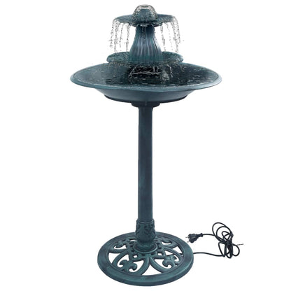 vidaXL Bain pour oiseaux avec fontaine Vert 50x91 cm Plastique
