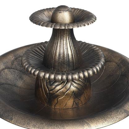 vidaXL Bain pour oiseaux avec fontaine Bronze 50x91 cm Plastique