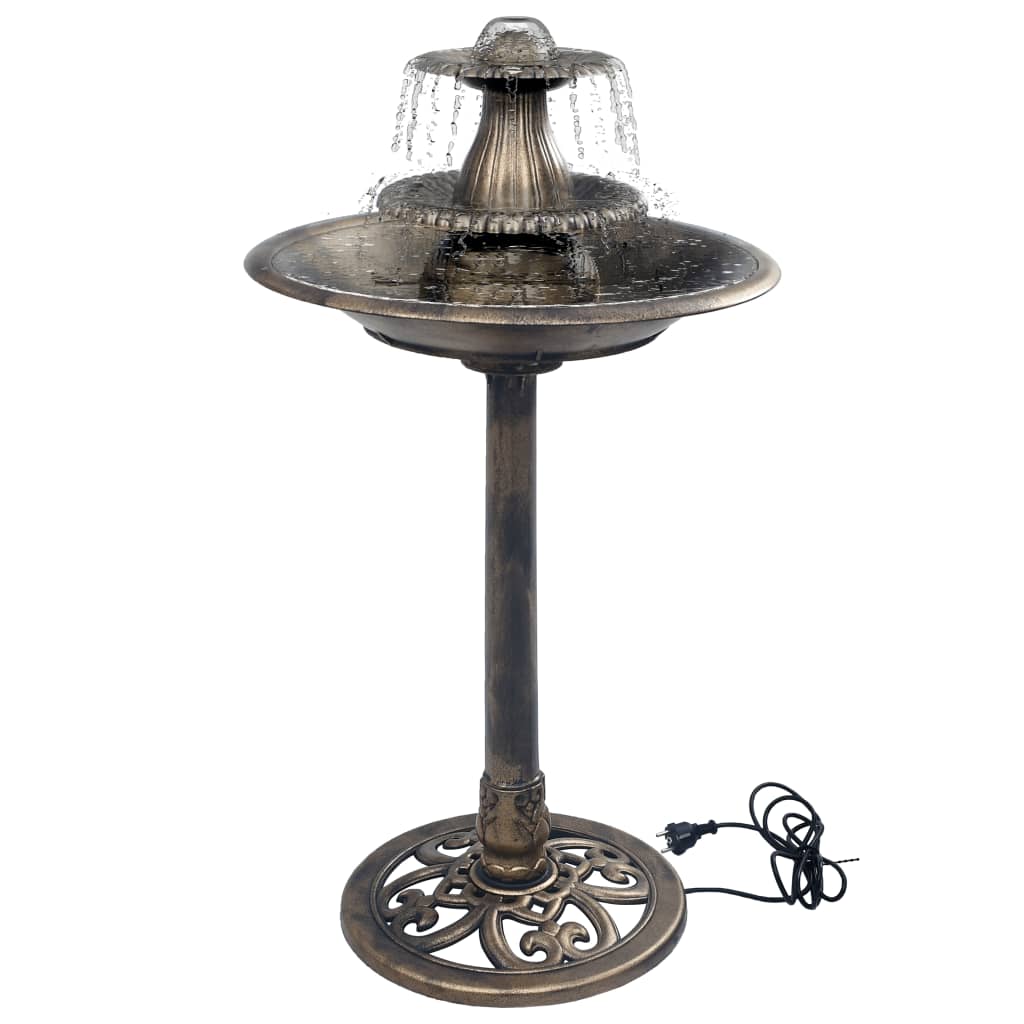 vidaXL Bain pour oiseaux avec fontaine Bronze 50x91 cm Plastique