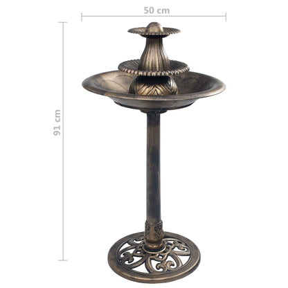 vidaXL Bain pour oiseaux avec fontaine Bronze 50x91 cm Plastique