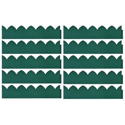 vidaXL Bordures de jardin 10 pcs Vert 65x15 cm PP