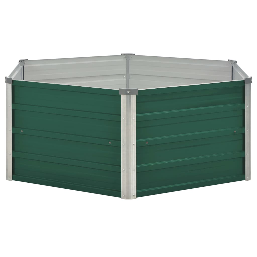 vidaXL Jardinière 129 x 129 x 46 cm cm Acier galvanisé Vert