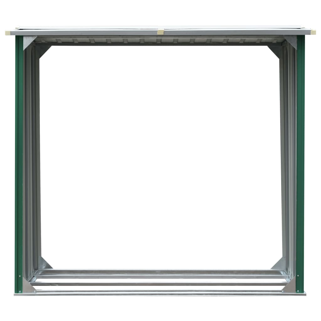 vidaXL Abri de stockage de bois Acier galvanisé 172x91x154 cm Vert