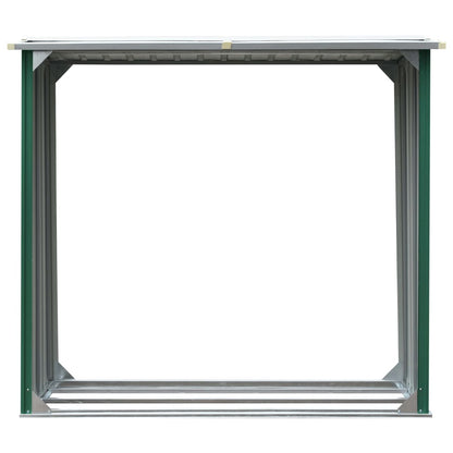 vidaXL Abri de stockage de bois Acier galvanisé 172x91x154 cm Vert