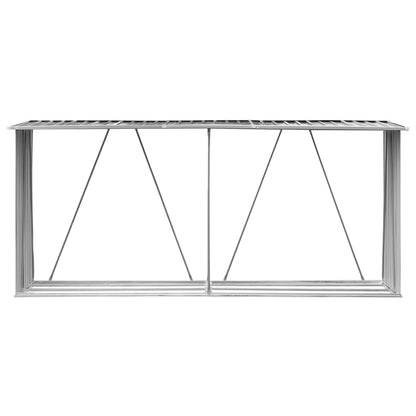 vidaXL Abri de stockage à bois Acier galvanisé 330x84x152cm Anthracite