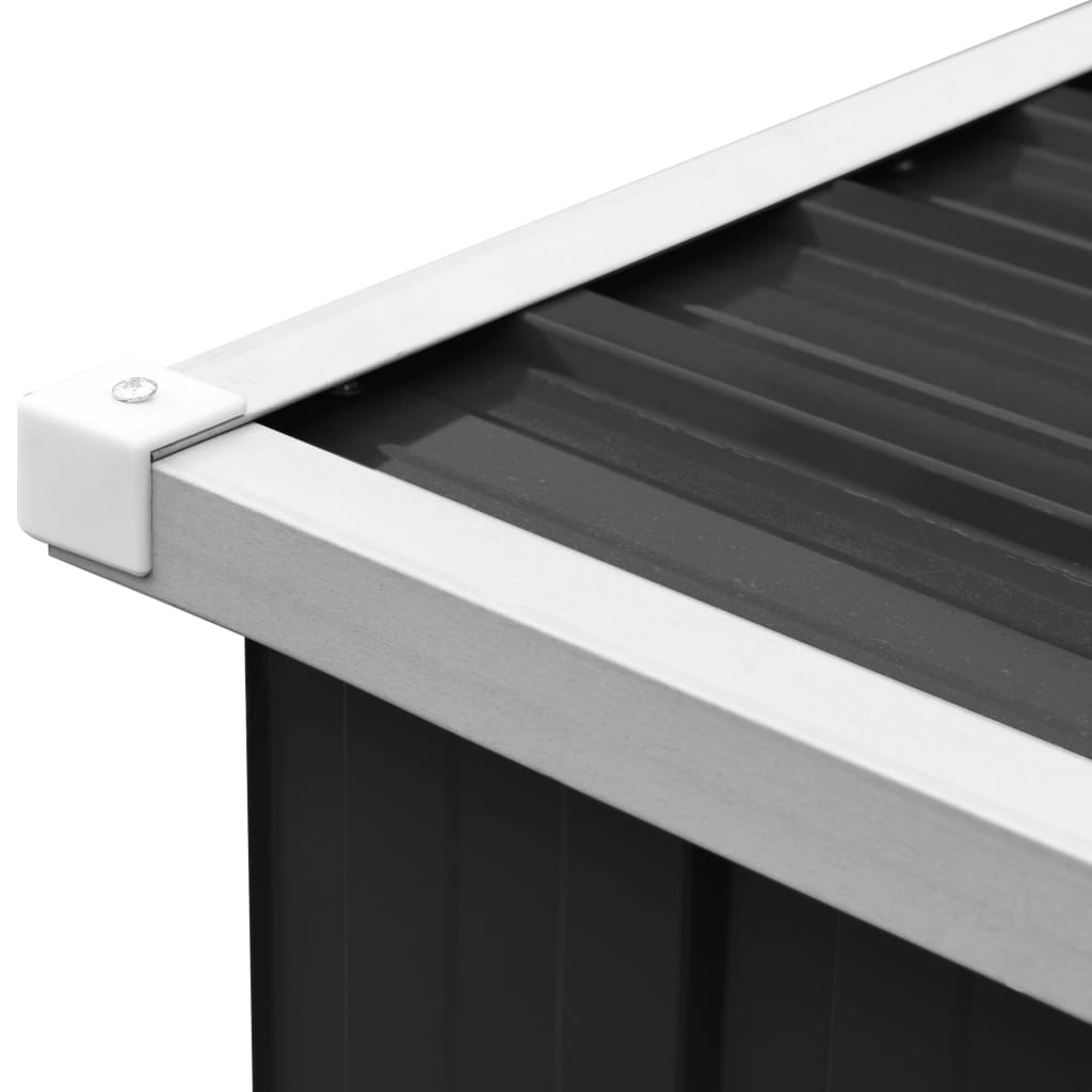 vidaXL Abri de stockage à bois Acier galvanisé 330x84x152cm Anthracite