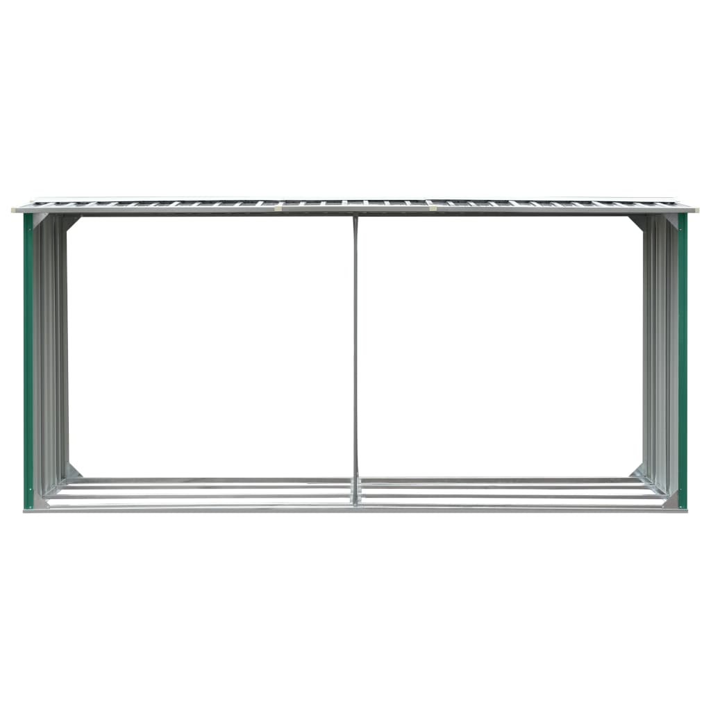 vidaXL Abri de stockage de bois Acier galvanisé 330x92x153 cm Vert