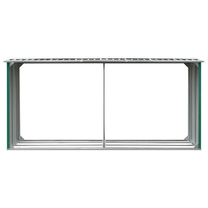 vidaXL Abri de stockage de bois Acier galvanisé 330x92x153 cm Vert