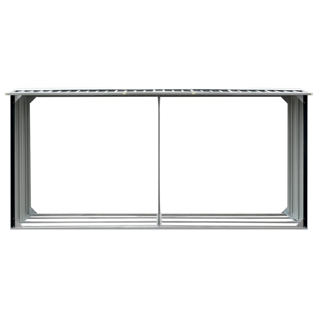 vidaXL Abri de stockage à bois Acier galvanisé 330x92x153cm Anthracite