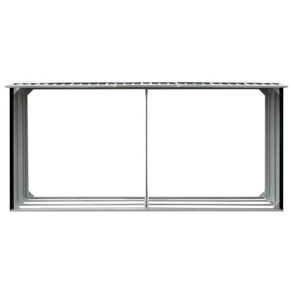 vidaXL Abri de stockage à bois Acier galvanisé 330x92x153cm Anthracite