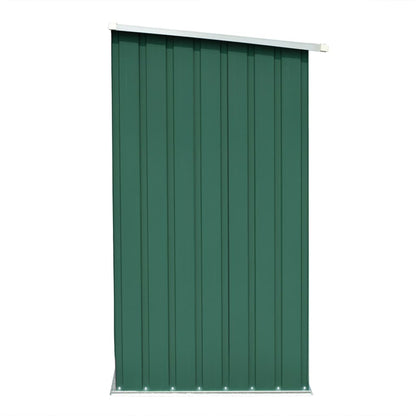 vidaXL Abri de stockage de bois Acier galvanisé 163x83x154 cm Vert