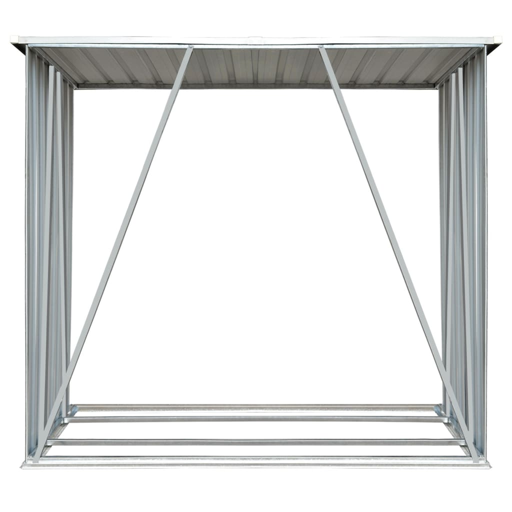 vidaXL Abri de stockage de bois Acier galvanisé 163x83x154 cm Marron