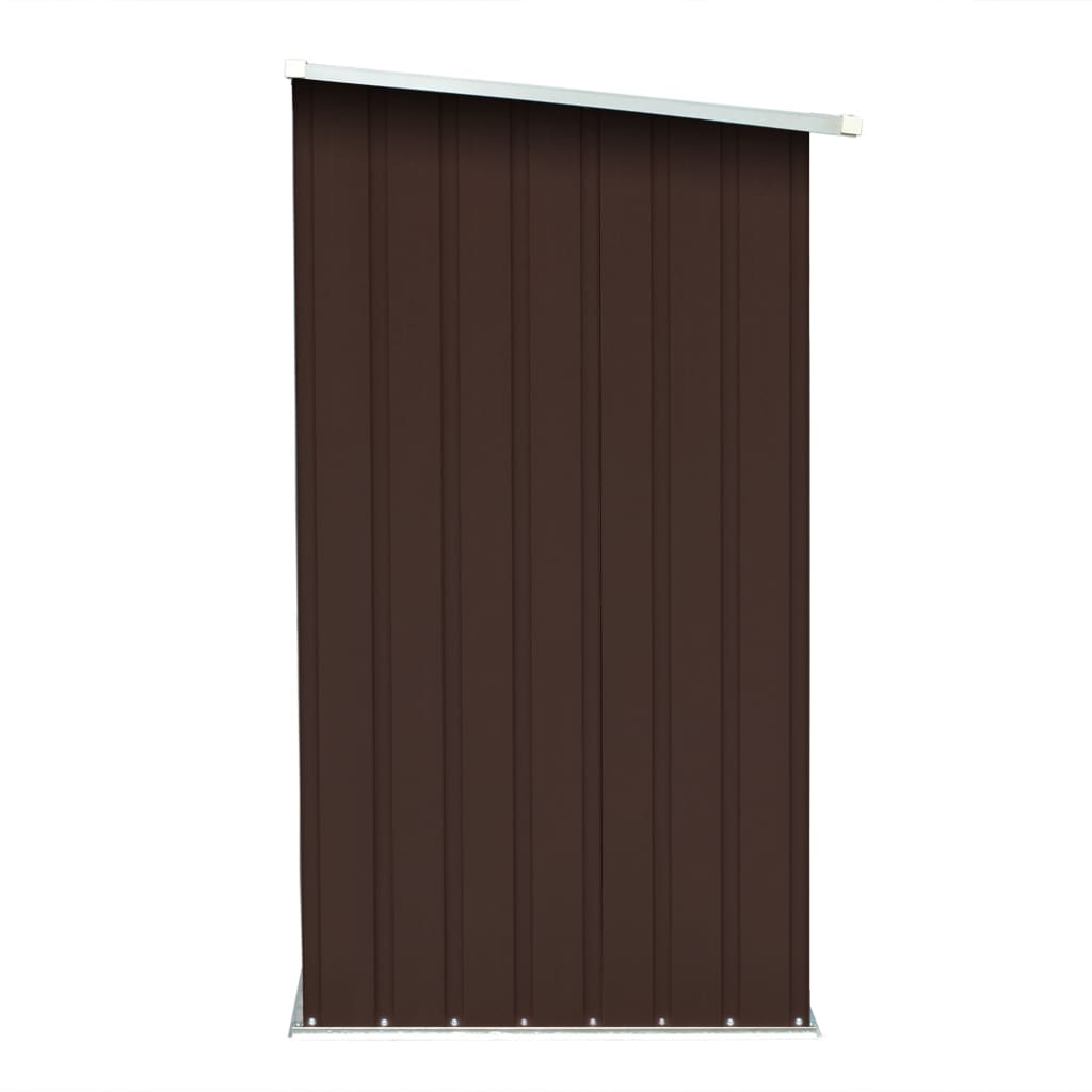 vidaXL Abri de stockage de bois Acier galvanisé 163x83x154 cm Marron