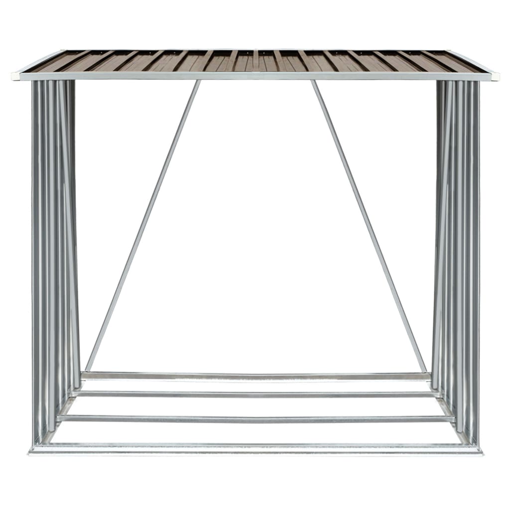 vidaXL Abri de stockage de bois Acier galvanisé 163x83x154 cm Marron