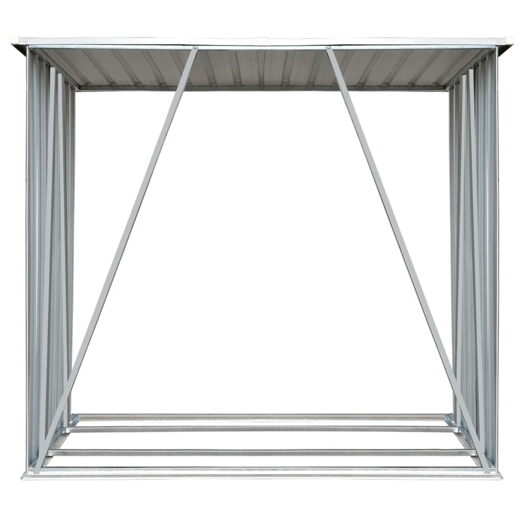 vidaXL Abri de stockage à bois Acier galvanisé 163x83x154cm Anthracite