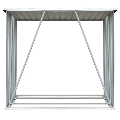 vidaXL Abri de stockage à bois Acier galvanisé 163x83x154cm Anthracite
