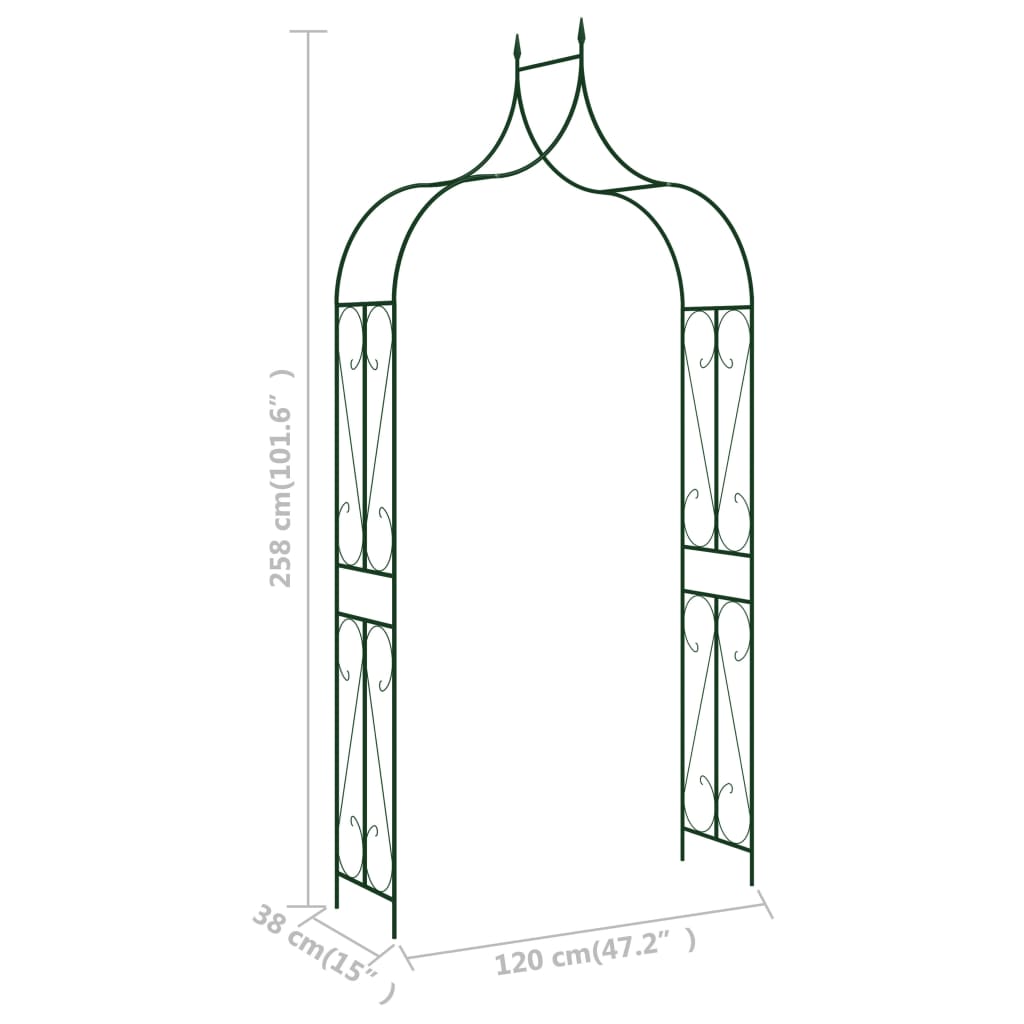 vidaXL Voûte de jardin Vert foncé 120x38x258 cm Fer