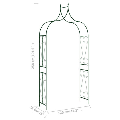 vidaXL Voûte de jardin Vert foncé 120x38x258 cm Fer