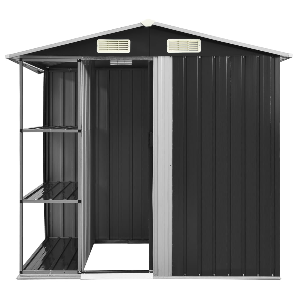 vidaXL Abri de jardin avec étagère Anthracite 205x130x183 cm Fer