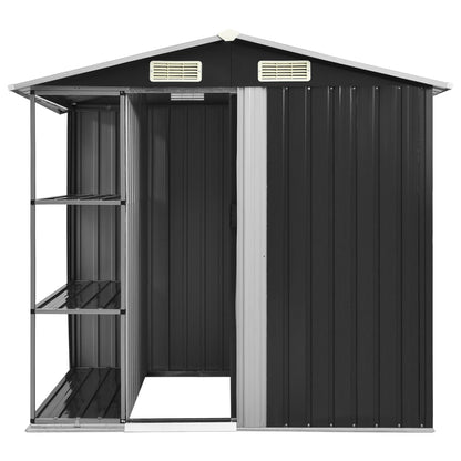 vidaXL Abri de jardin avec étagère Anthracite 205x130x183 cm Fer