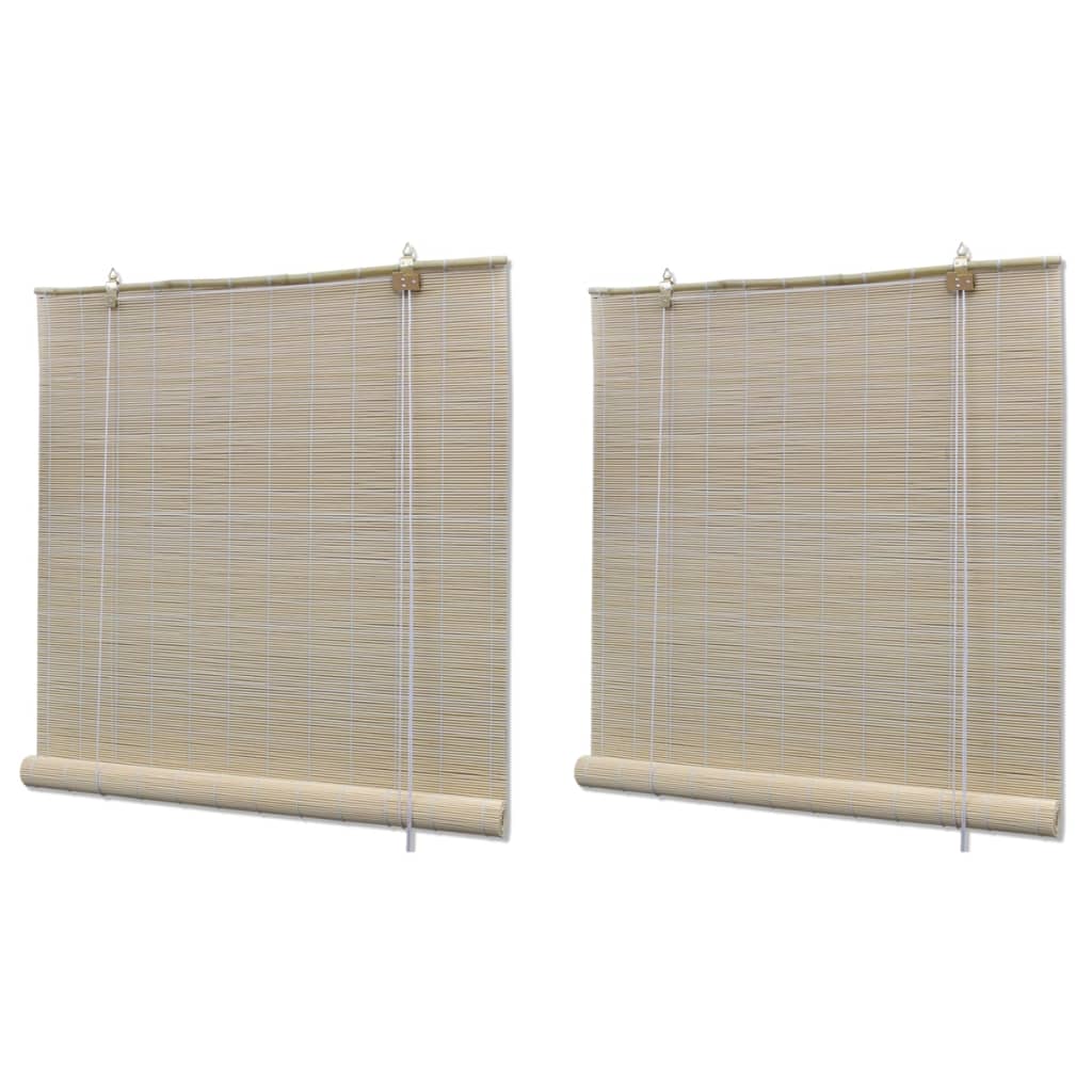 vidaXL Stores à rouleau Bambou naturel 2 pcs 120x160 cm