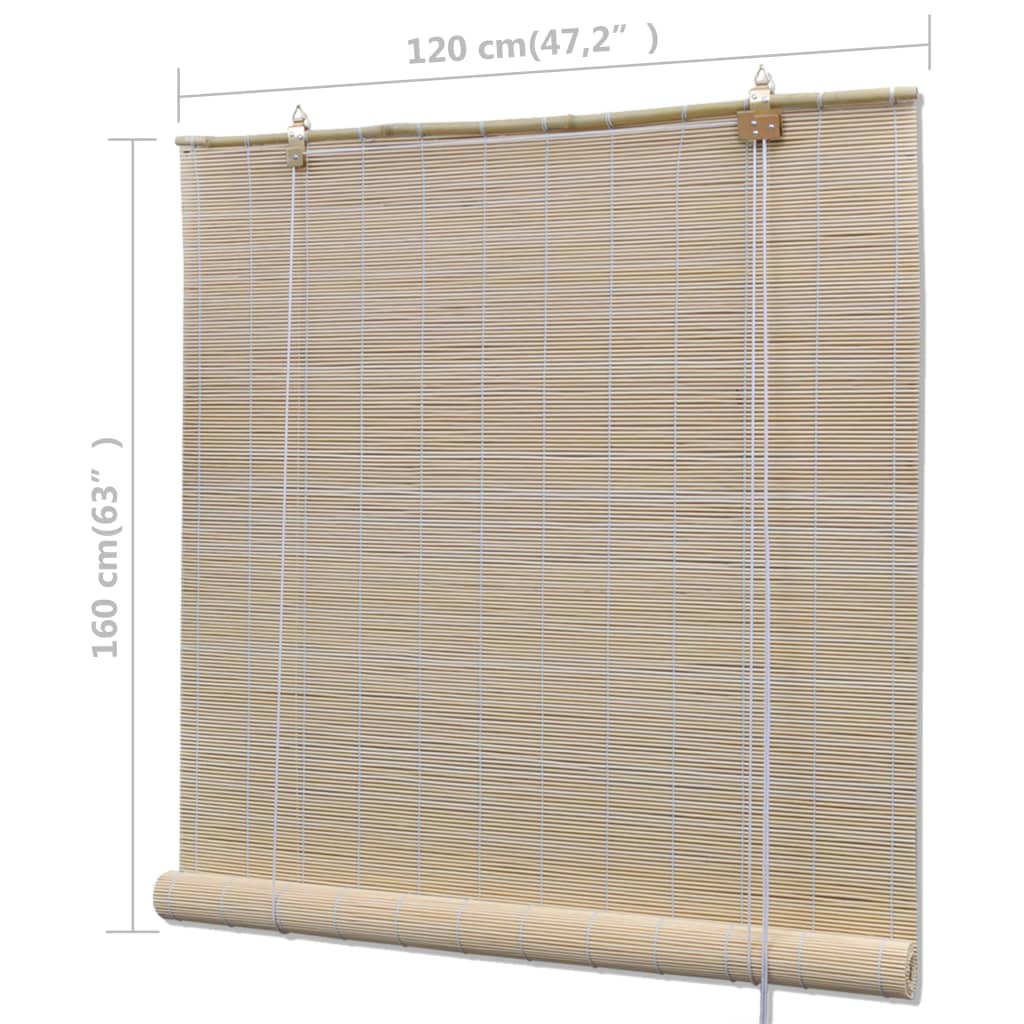vidaXL Stores à rouleau Bambou naturel 4 pcs 120x160 cm