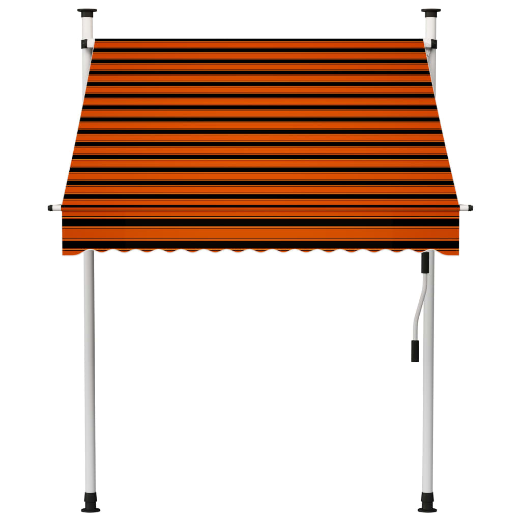 vidaXL Auvent manuel rétractable 150 cm Orange et marron