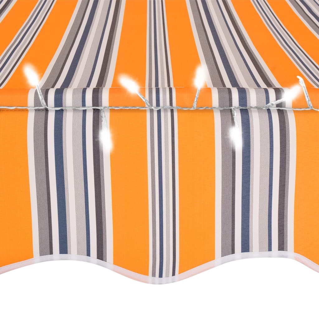 vidaXL Auvent manuel rétractable avec LED 350 cm Jaune et bleu