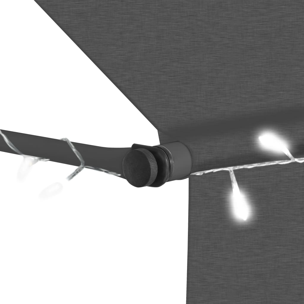 vidaXL Auvent manuel rétractable avec LED 150 cm Anthracite
