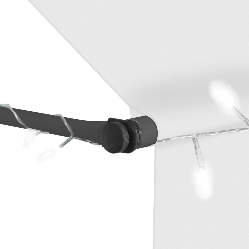 vidaXL Auvent manuel rétractable avec LED 150 cm Crème