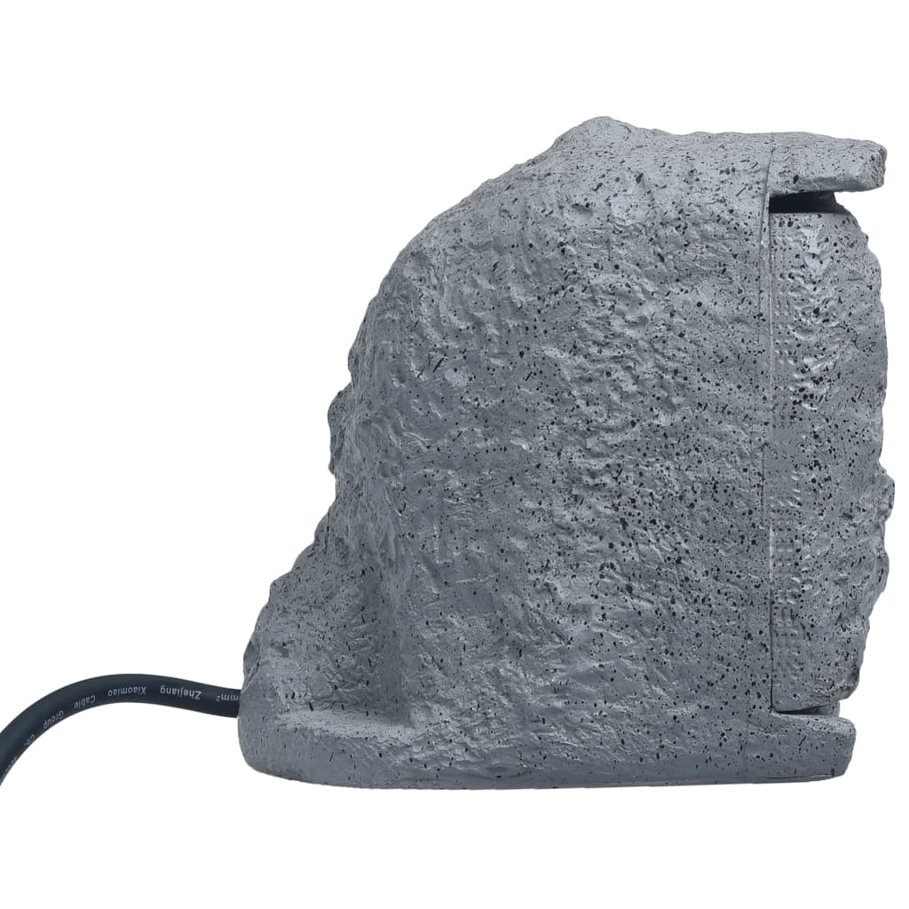 vidaXL 4 prises de jardin imperméables Résine tressée Gris