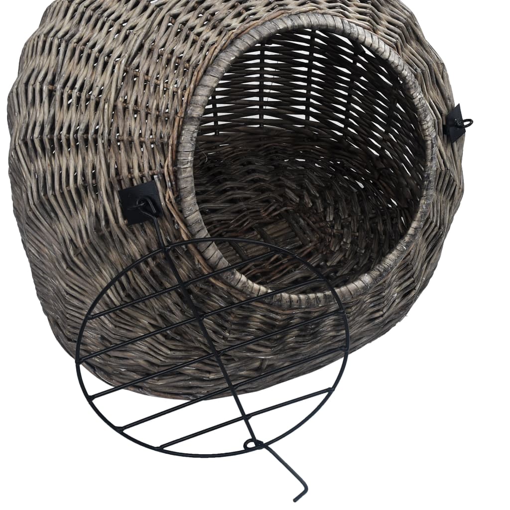 vidaXL Cage de transport pour chats Gris 45x35x35 cm Saule naturel
