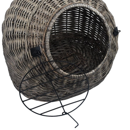 vidaXL Cage de transport pour chats Gris 45x35x35 cm Saule naturel