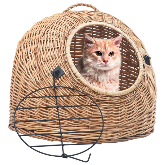 vidaXL Cage de transport pour chats 50x42x40 cm Saule naturel