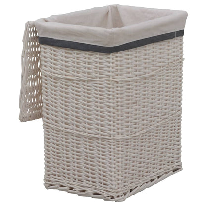 vidaXL Panier à linge Blanc Saule
