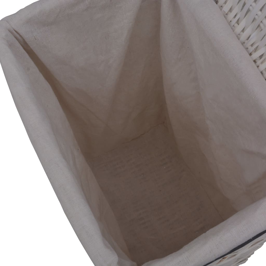 vidaXL Panier à linge Blanc Saule