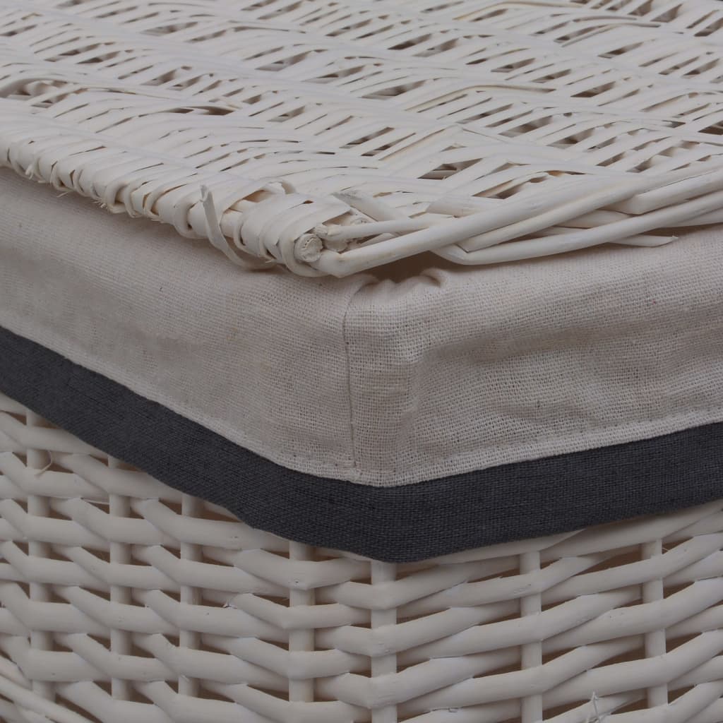 vidaXL Panier à linge Blanc Saule