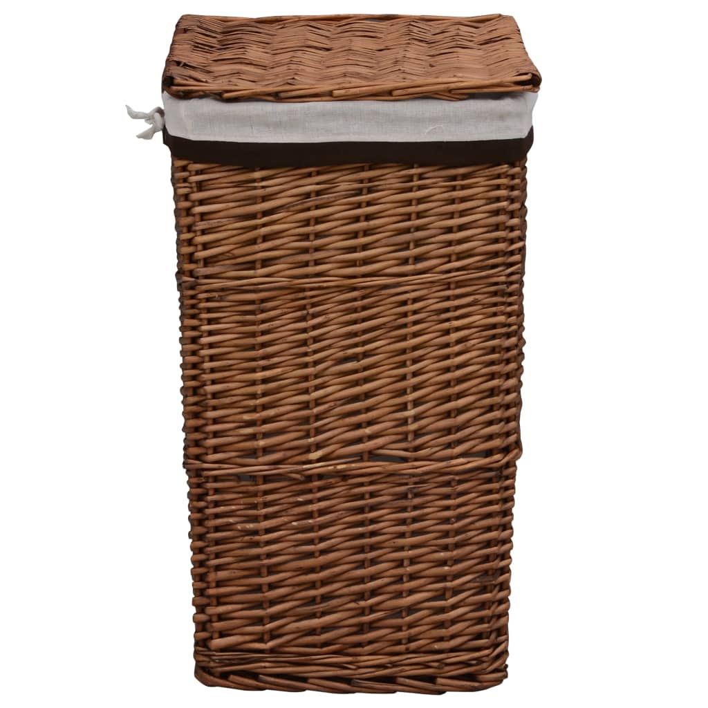 vidaXL Panier à linge Marron Saule