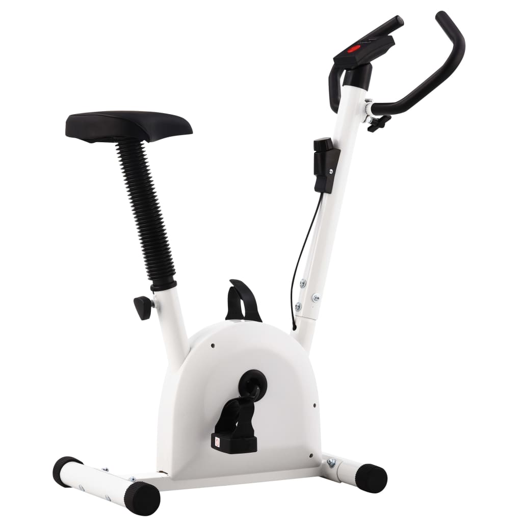 vidaXL Vélo d'appartement avec résistance à courroie Blanc