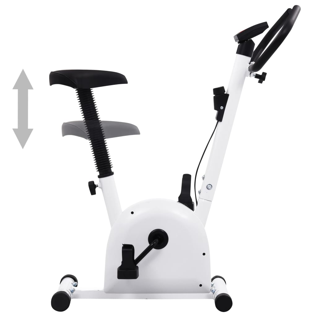 vidaXL Vélo d'appartement avec résistance à courroie Blanc