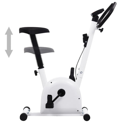 vidaXL Vélo d'appartement avec résistance à courroie Blanc
