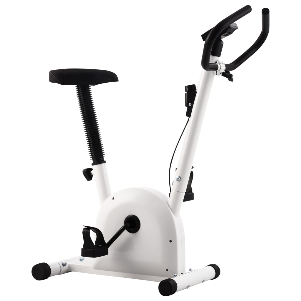 vidaXL Vélo d'appartement avec résistance à courroie Blanc