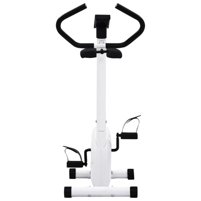 vidaXL Vélo d'appartement avec résistance à courroie Blanc