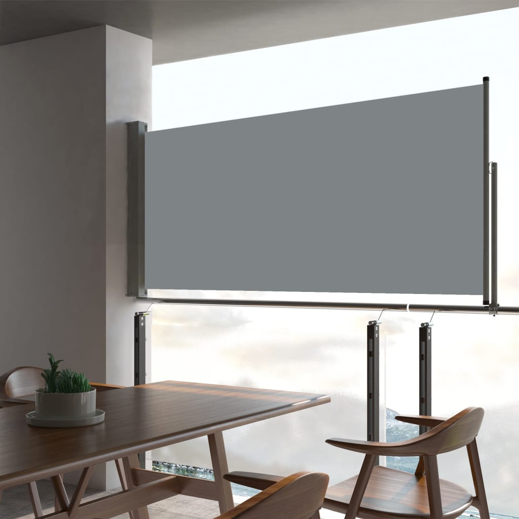 vidaXL Auvent latéral rétractable de patio 60x300 cm Gris