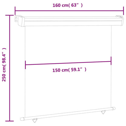 vidaXL Auvent latéral de balcon 160x250 cm Bleu