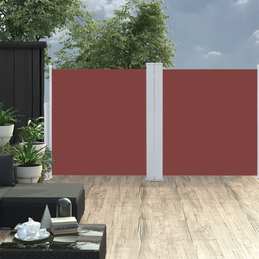 vidaXL Auvent latéral rétractable Marron 100 x 600 cm