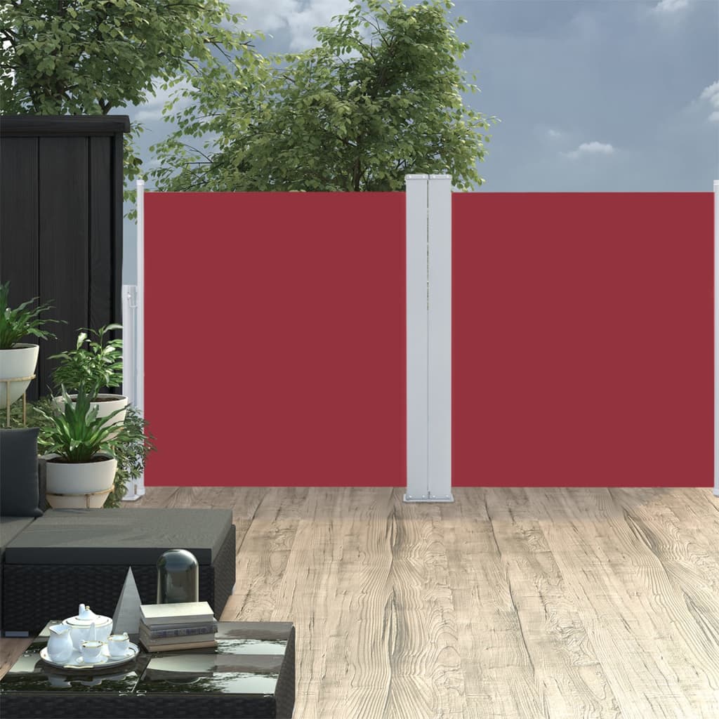 vidaXL Auvent latéral rétractable Rouge 120 x 600 cm